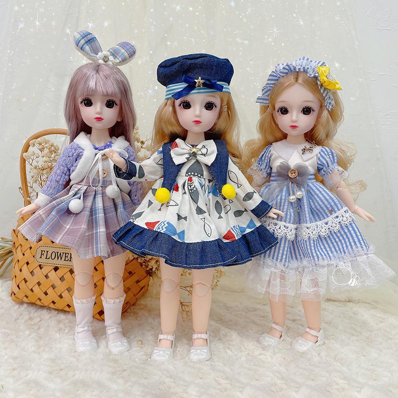 BJD 1/6 Dolls For Girls Dids Toys 6 To 10 Years Rapunzel 30cm Dolls Body And Head With Clothes Soft Bjd 6 Points Joint Doll