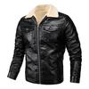 New Leather Jacket Men's Leather Jacket, Fashionable Slim-fitting Fur Integrated Men's Locomotive Pu Leather Jacket Top
