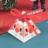 10 Pcs Cartoon Santa Paper Boxes Pyramid Triangle Ribbon Sweet Candy Paper Chocolate Packaging Box For Xmas New Year Party