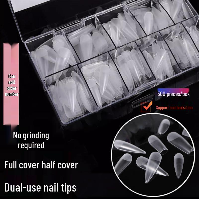 

Nail Tip Refill Set: Frosted Flat Arc False Nail Patches