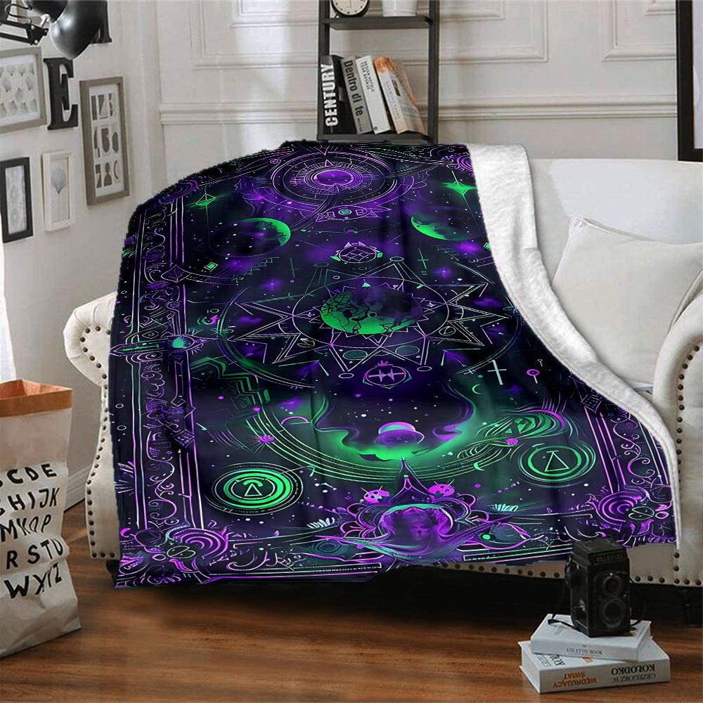 1 Stück Kosmisches Mandala Decke, Leichte Flanell Überwurfdecke für Sofa, Bett, Reisen, Camping, Wohnzimmer, Büro, Couch063