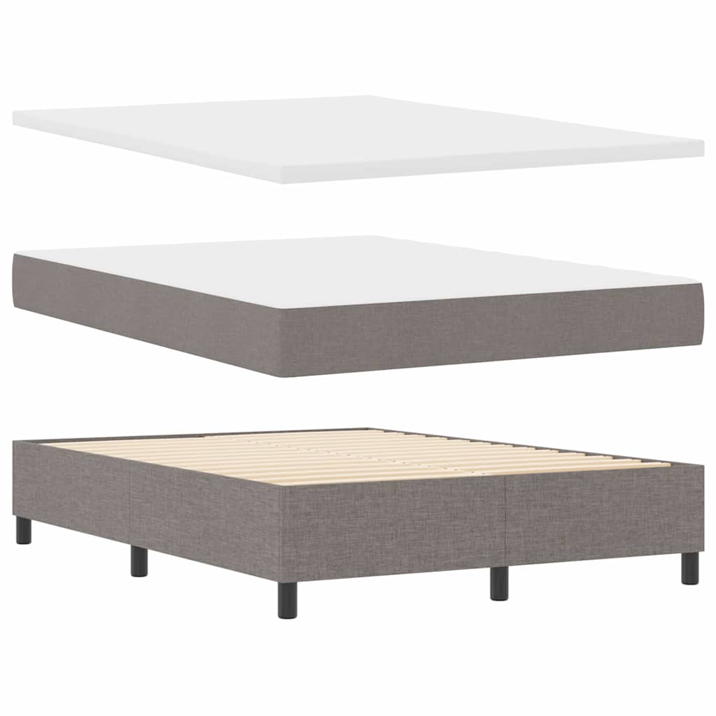 Box Spring Bed with Mattress Taupe 140 x 190 cm Fabric