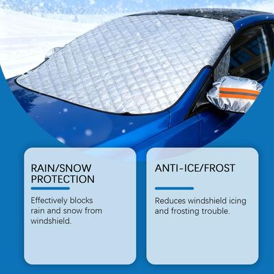 Windshield Cover For Ice And Snow Waterproof Windproof Foldable Blanket Car Snow Cover For Winter Frost Rain Sun Exterior