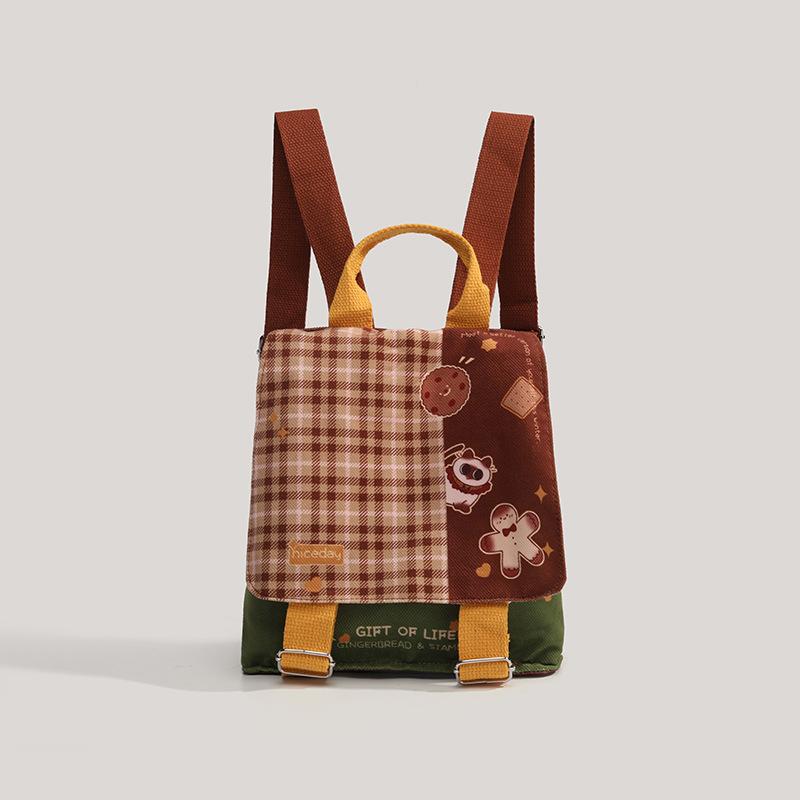 Нишевый дизайн Сиамский рюкзак женский студенческий рюкзак 2025 новый ретро милый мини универсальная сумка для commuters