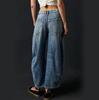 Women Baggy Mid Waist Jeans Wide Leg Loose Boyfriend Denim Pants Straight Leg Cropped Barrel Jeans