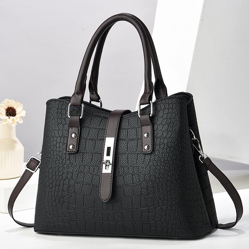 

Chic Fashionable Women s Bucket Bag In Elegant Stone Pattern For Stylish Moms Stone Black