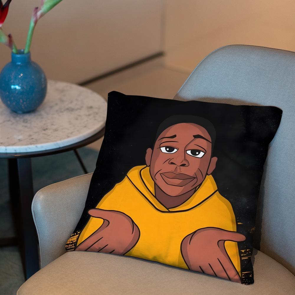 Khaby Lame Helpless brother Cushion Cover 2-in-1 Reversible Plush Pillow Cover | Car/Sofa/Bed | Perfect Gift