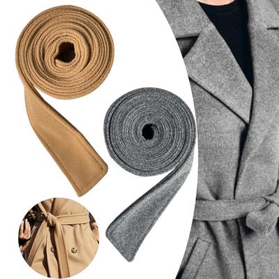 Women Belt Brushed Plush Long Enough Wear-resistant Solid Color Elastic Decorate Accessory Faux Woolen Coat Corset Double-Sided Waist Belt