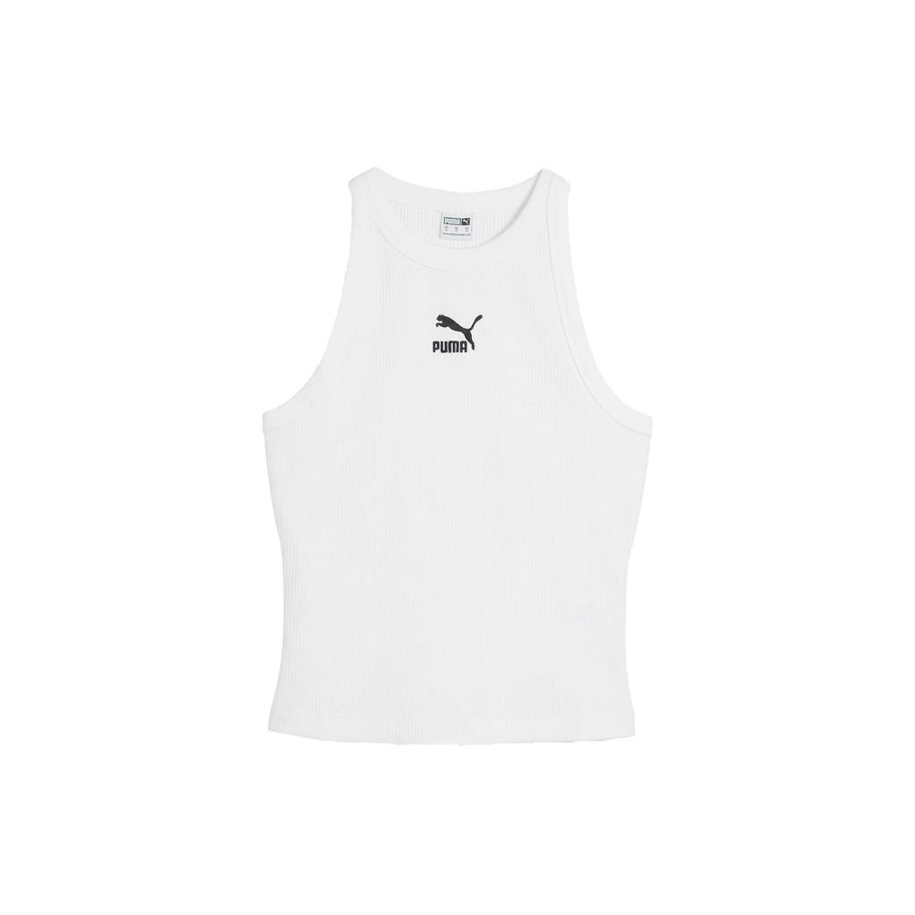Puma Round Neck Sleeveless Fitted Tank Top Women Tops White 626093-02
