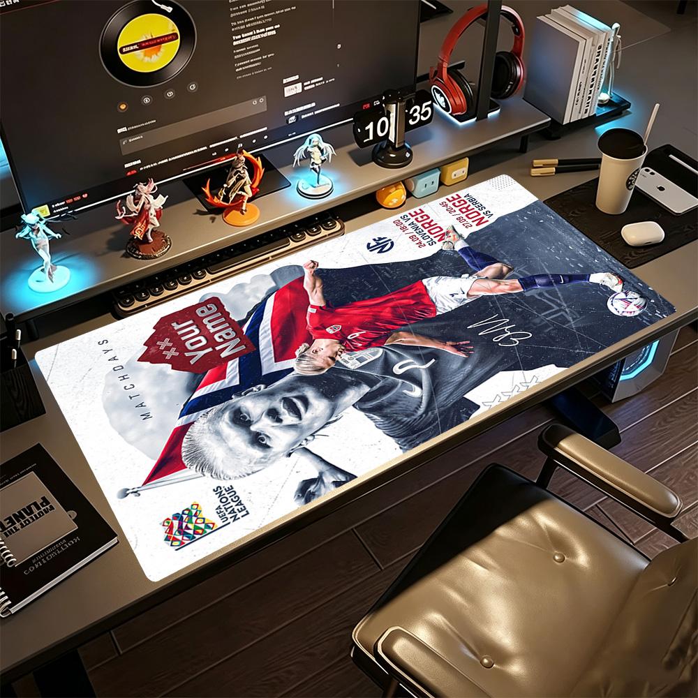 Haaland (81) Customize Your Name Mouse Pad Office Mouse Mats Computer Desk Keyboard Mat Non-Slip Rubber Base