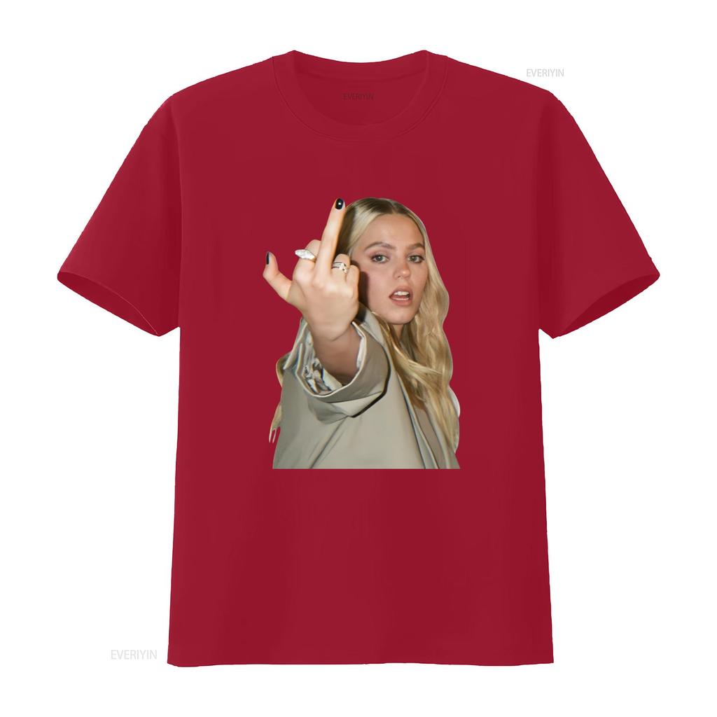 Renee Rapp Middle Finger T Shirt Hip Hop Style Fashion Statement Vintage Washed Streetwear Unisex Homme Versatile