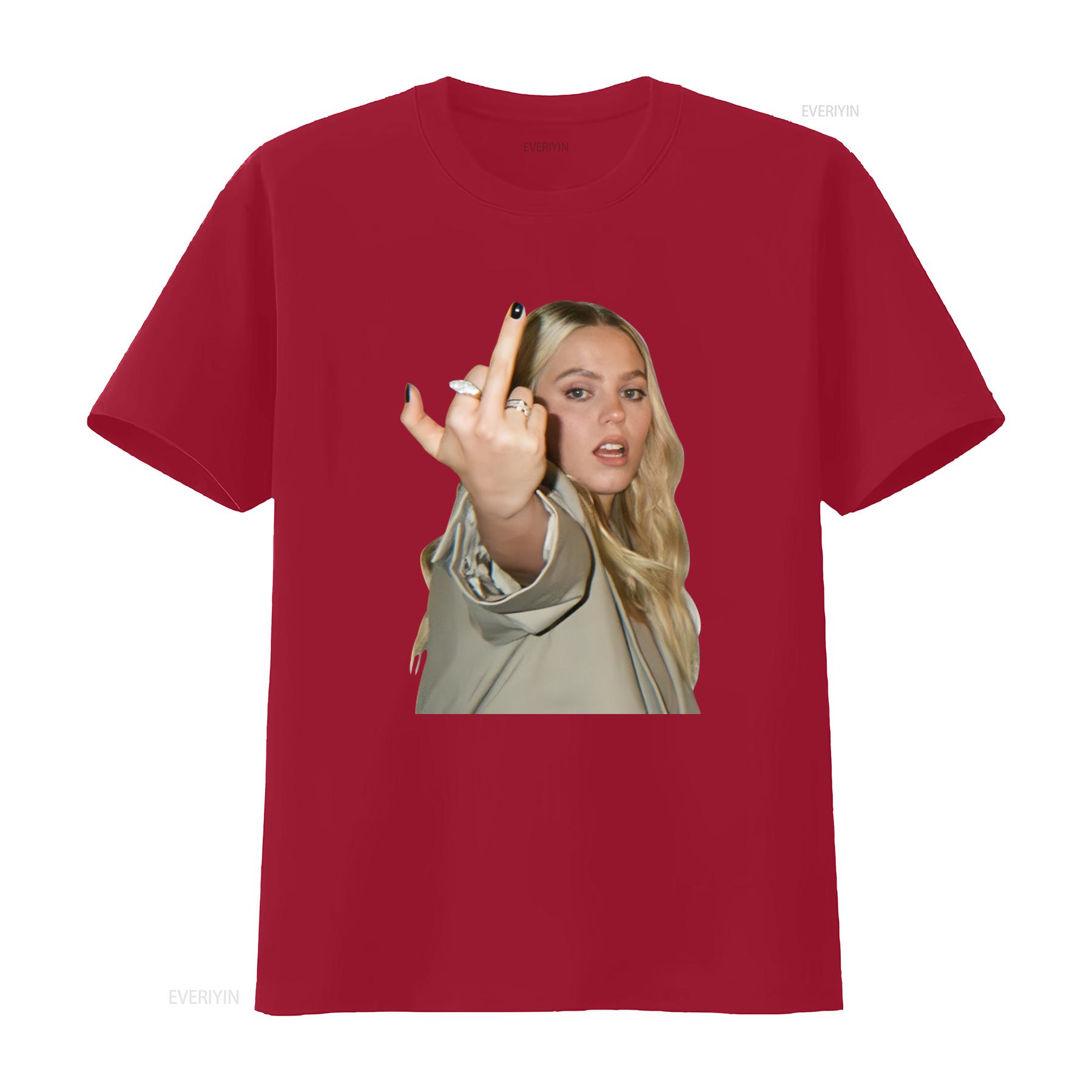 

Renee Rapp Middle Finger T Shirt Hip Hop Style Fashion Statement vintage Washed streetwear Unisex homme Versatile S