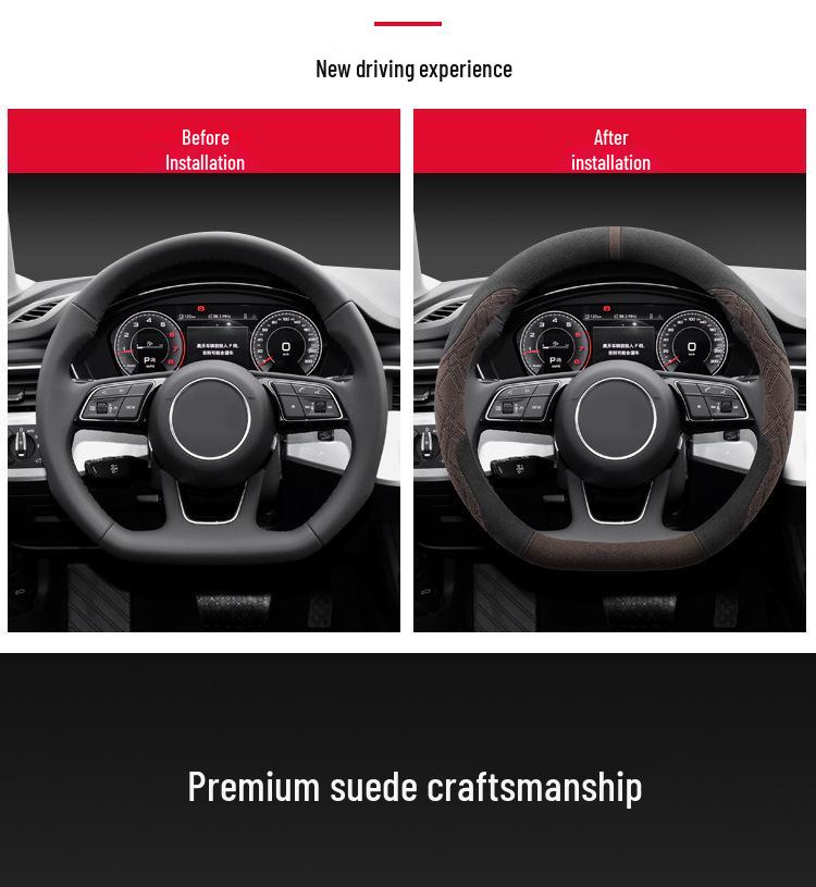 All-Season Ultra-Thin Suede Non-Slip Steering Wheel Cover for 2025 Formula Leopard Titanium 3