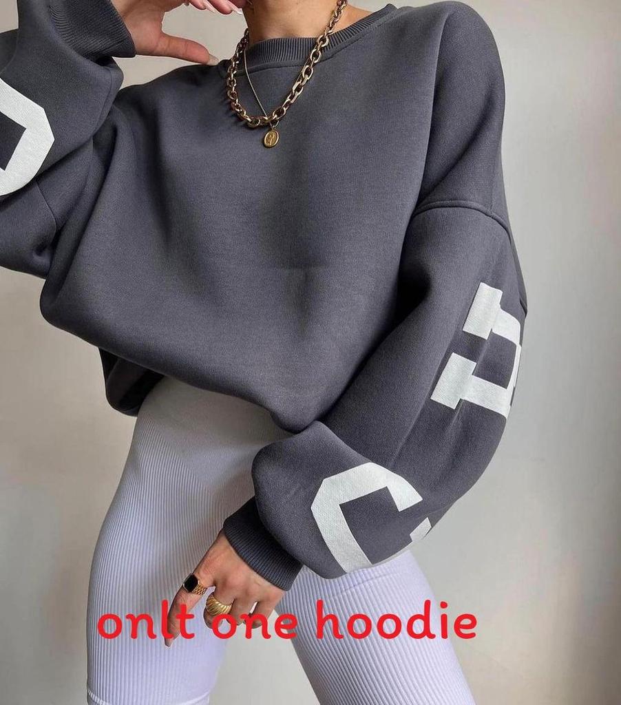 Casual Fashion Letter Print Thick Pullover Sweatshirt For Women Winter 2022