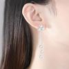 S925 Silver Needle Square Zircon Tassel Earrings for Women - Celebrity Style, Versatile, Sweet, Temperament.