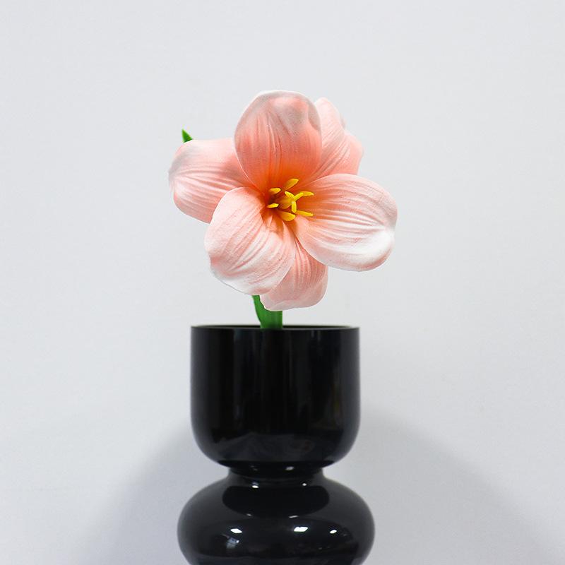40cm Smiling Brownie Tulip Simulation Flower Wedding Bouquet Fake Tulip Interior Decoration PU Simulation Tulip