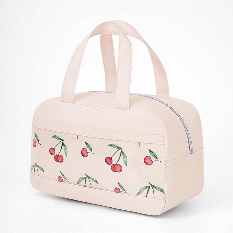 Strawberry Avocado Blueberry Cherry Print Lunch Tote Bag Portable Picnic School