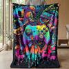 Neon Gaming Controllers Theme blanket Lightweight Warm Flannel Blanket Decorative Throw Blanket for Home Decoration
