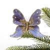Handmade Christmas Butterfly Pendant With Clip Simulation Glitter Butterfly Ornament DIY Christmas Tree Pendant New Year Gifts