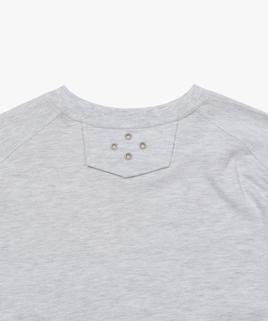 Liomeu Double Cut Washed Short Sleeve T-Shirt_White Melange