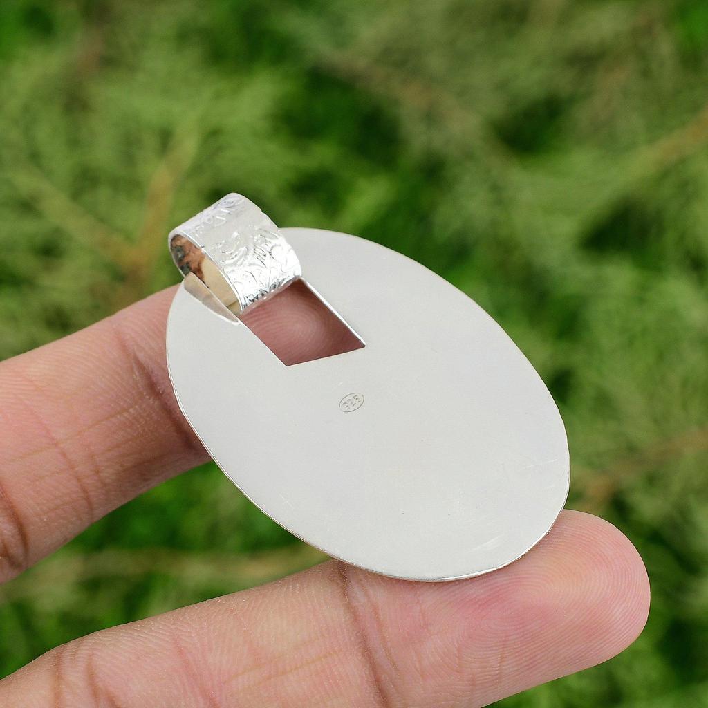 Daughters Day Sale Lemon Topaz Rough Gemstone Wedding Pendant Jewelry 925 Silver