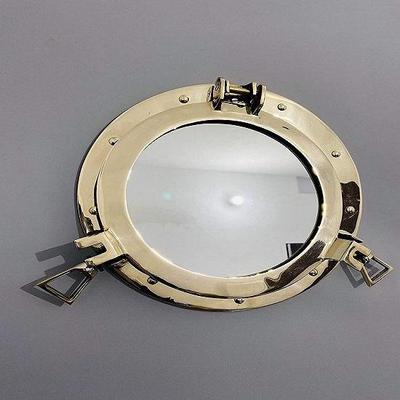 Espejo de pared de ventana náutica de ojo de buey de decoración de barco náutico, ojo de buey de latón, ojo de buey, decoración náutica del hogar 30,48 cm