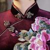 T0011-B New velvet long cheongsam improved daily banquet large size performance clothes women's Chinese style