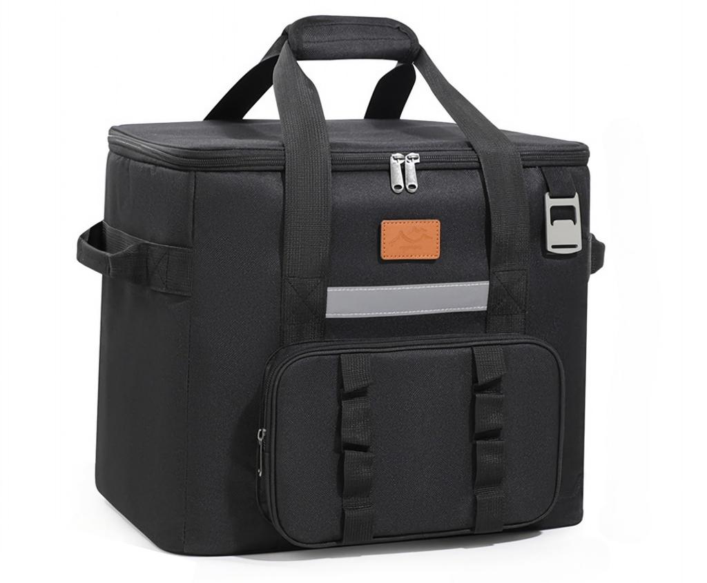 Rowaica Large Capacity Foldable Soft Cooler Box for Outdoor Camping and Shopping (Black)