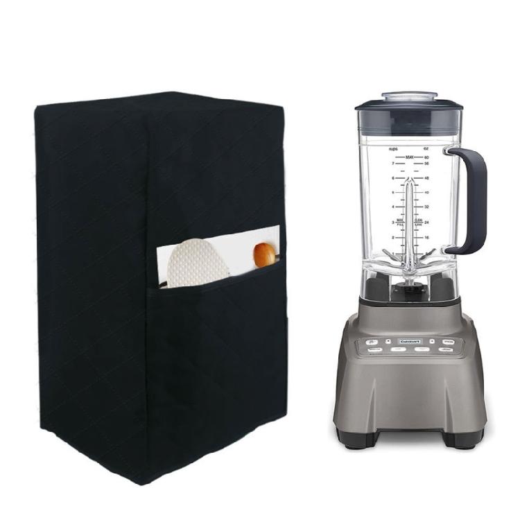 Blender Juicer Dust Cover With Soundproof Design Practical Storage Pocket Black Quilted Fabric Kitchen Appliance Cover