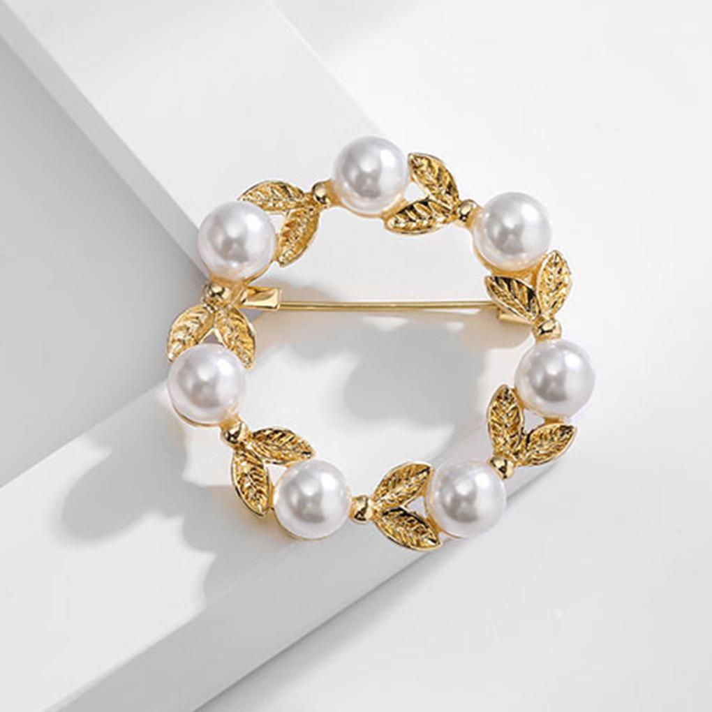 Damen Perlenbrosche Korsage Schmuck Exquisite Kleiderdekoration Blätter Broschen Anstecknadeln Modeaccessoire Kleider Ornament
