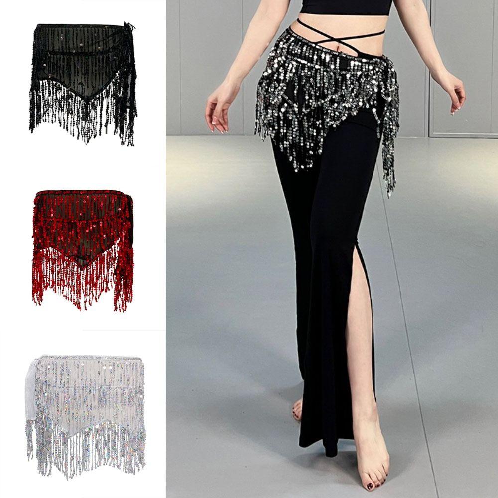 Shiny Sequins Belly Dance Hip Scarf 4 Colors Belly Dance Belt Dance Skirt Waist Belts  For Girl