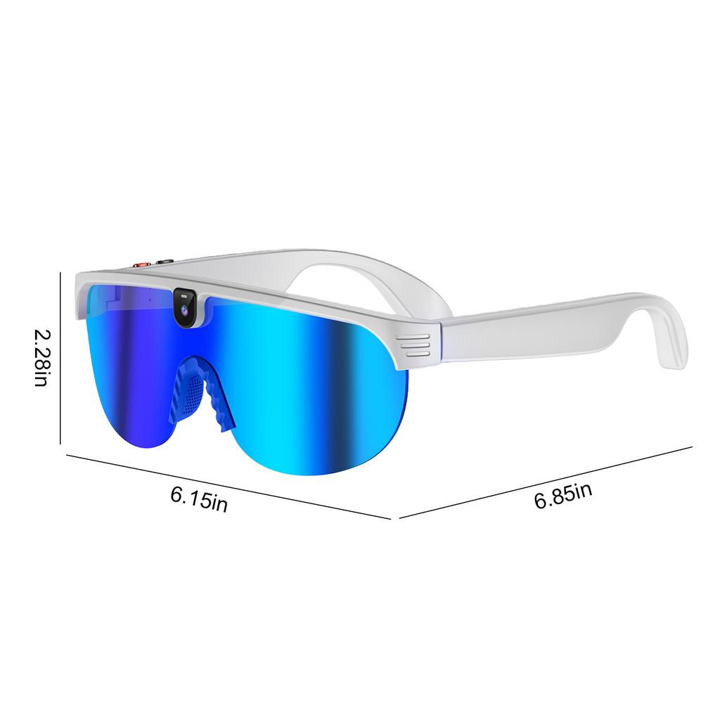Wireless BT Sunglasses Object Recognition Anti-Glare Protection Goggles AI Photography Sports Glasses for Hiking Camping