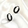 Minimalist Black Resin Round Hoop Earrings Women's Huggie Earrings Waterproof Punk Jewelry Gift
