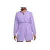 Nike Logo Print Solid Color Zipper Long Sleeve Short Jumpsuit Women Jumpsuits Purple DX0149-567
