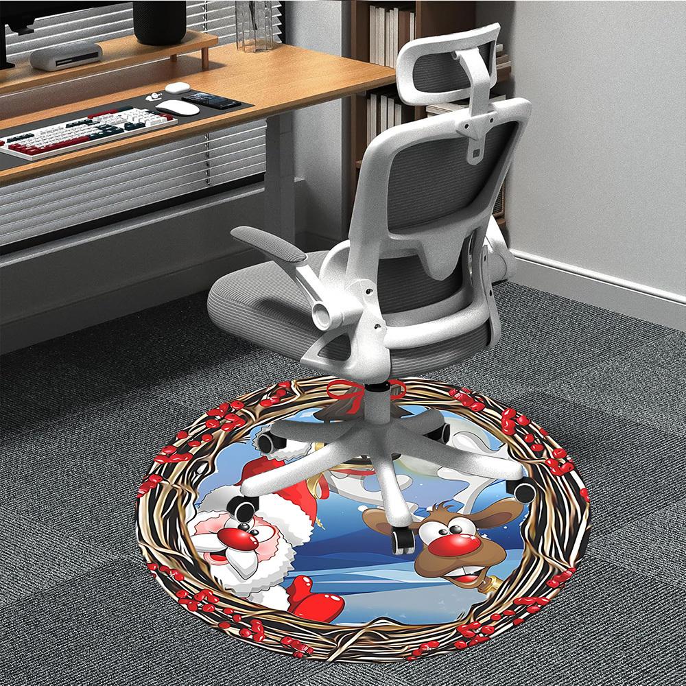 

1pc Christmas Wreath Chair Carpet for Office Non-Slip, Rug for Office, Room, Good Gift for Family or Friends, yy251226172 80cm by 80cm