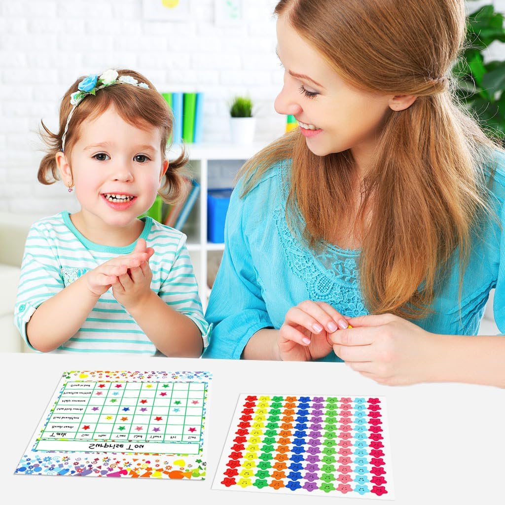Utron 80 Pack Reward Chart for Kids, Incentive Chart Behavior Chart for Kids At Home, 2 Designs with 2160 Star Sticker, Kids Chore Chart, Sticker