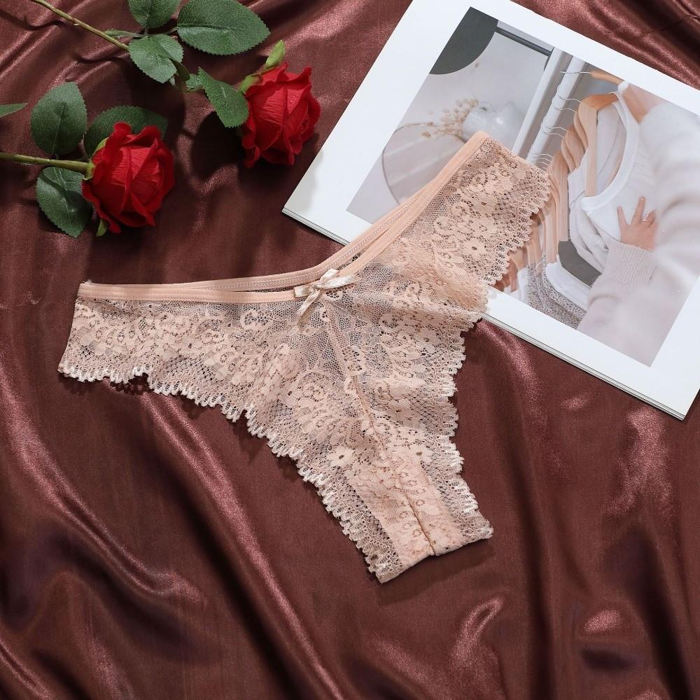 Low Waist Women Lace Flower Briefs Cotton Crotch Floral Underpants Lace Thong Panties Underwear