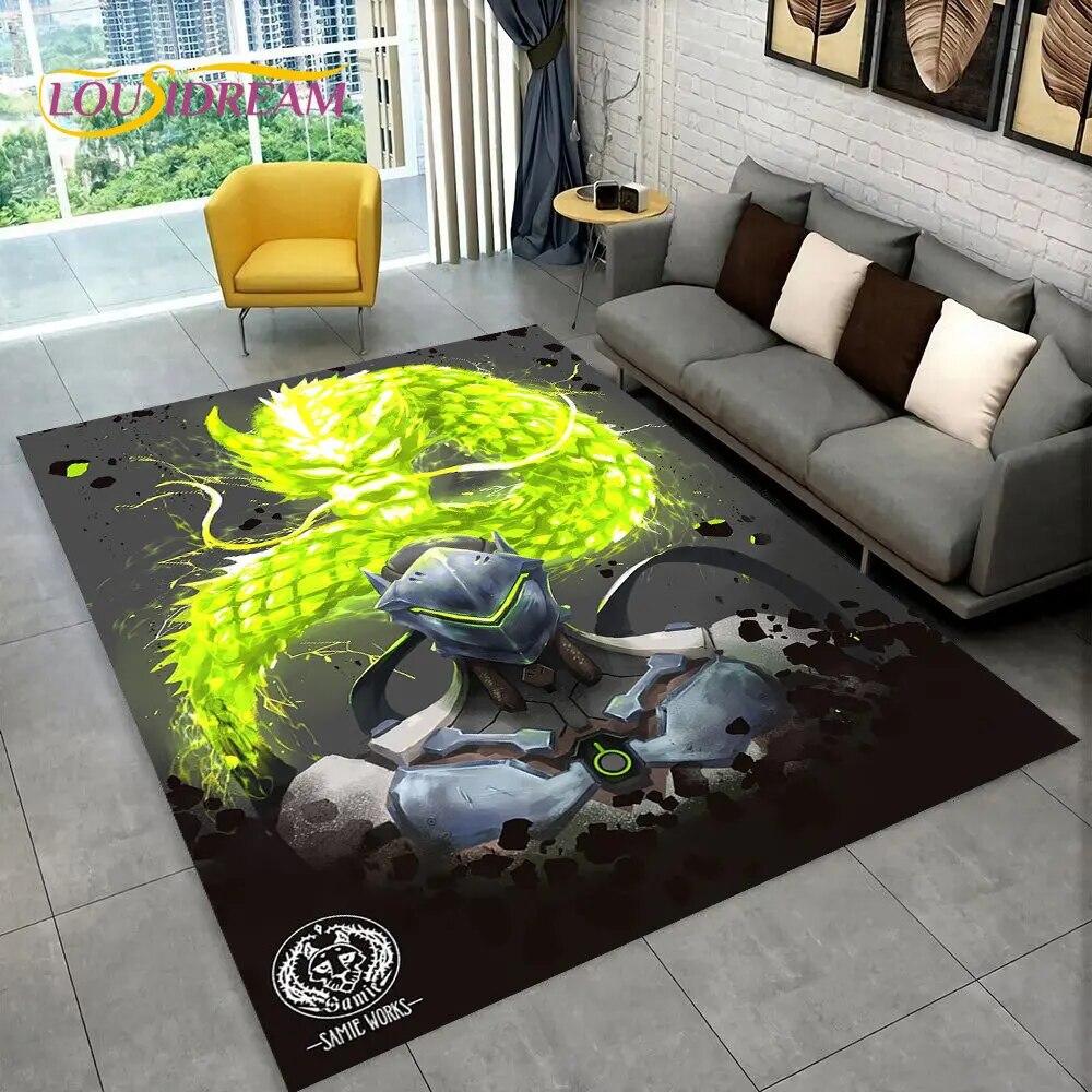 Overwatch Game Gamer DVA  Area Rug,Carpet Rug for Home Living Room Children's Bedroom Sofa Doormat Decor,kids Non-slip Floor Mat