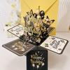 With Envelope 3D Birthday Card Cartoon Flowers Theme Pop-Up Birthday Card Butterfly Design Message Card Invitation Card