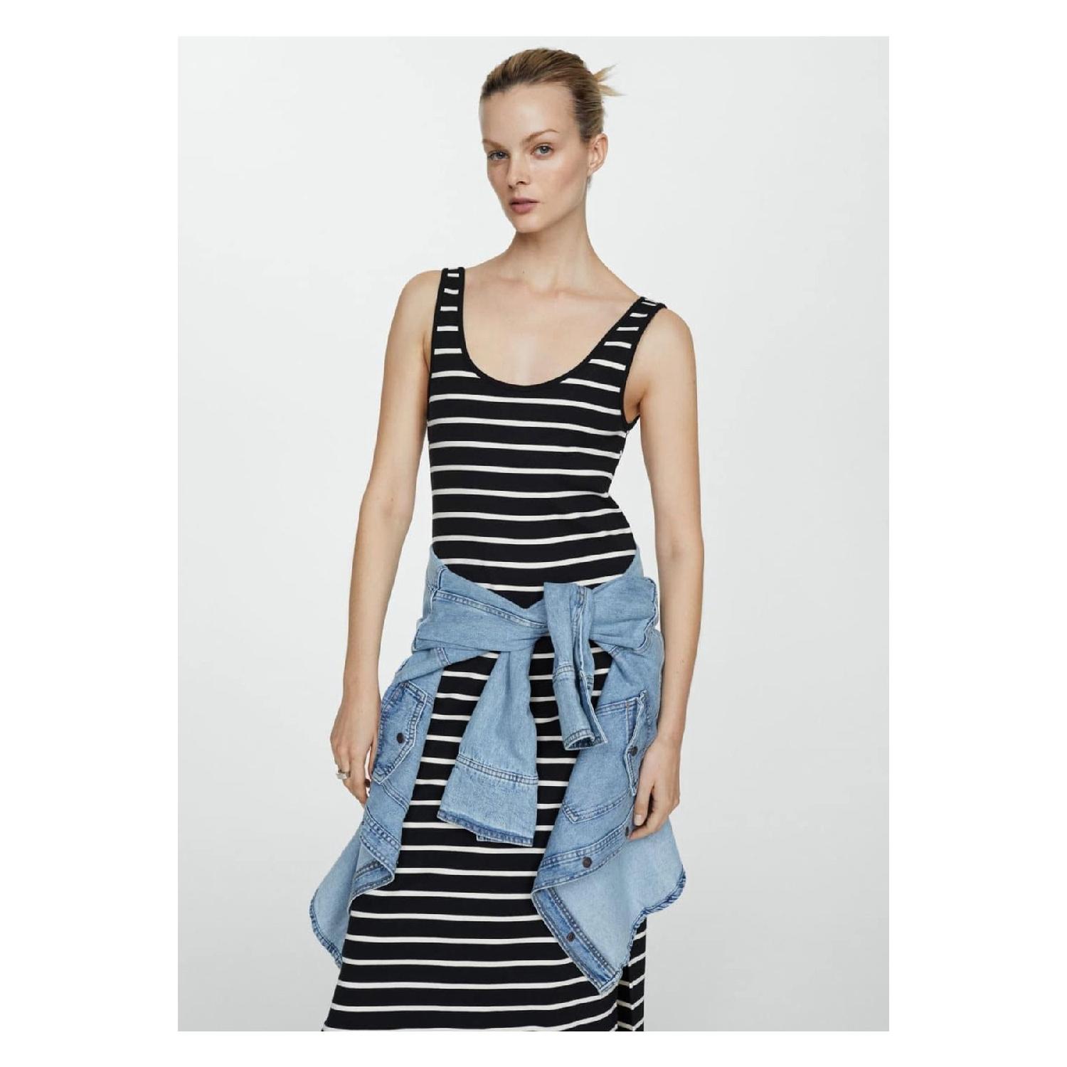 

Cut-out Striped Dress 2XS чёрный