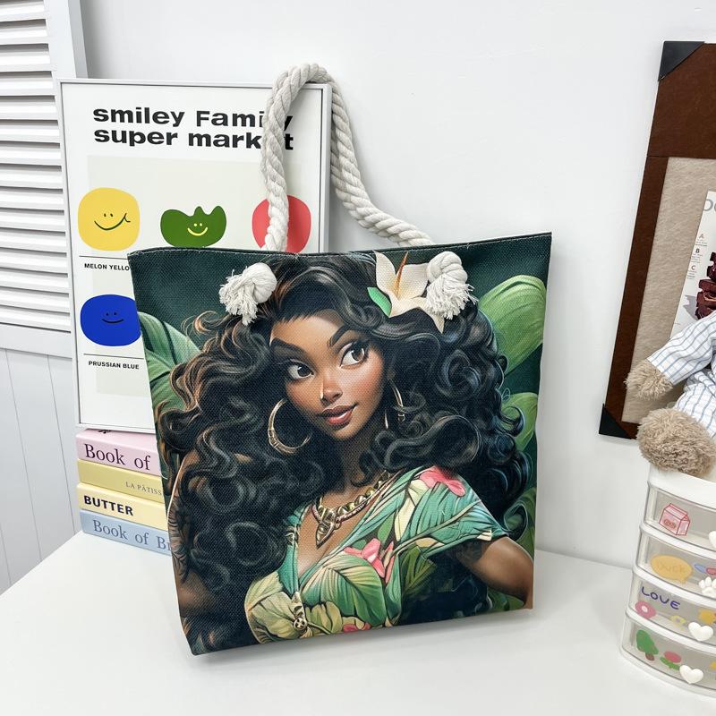 Tote Bag Portable Shopping Bag Women's Thick Rope Large-capacity Beach Bag