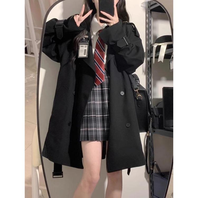 British Style Trench Coat for Women, Elegant and Chic Overcoat for Spring and Autumn