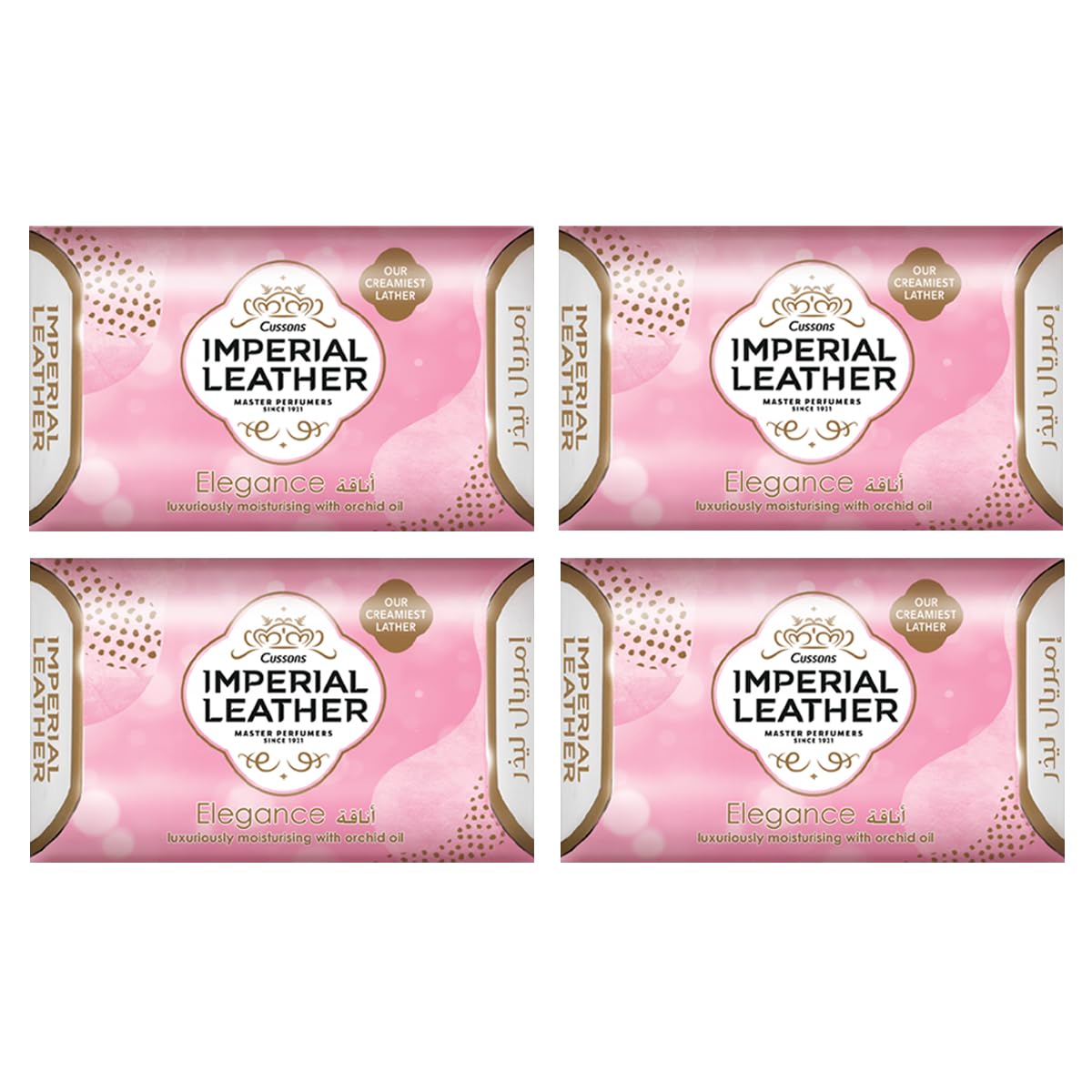 Cussons Imperial Leather Soap 175 g Elegance bathing bar, rich creamy lather, long-lasting fragrance (pack of 4)