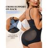 Dámský tvarovací body s plným krytím a vyjímatelnými vycpávkami - Kontrola břicha Zvedání hýždí Hluboký design s křížovým zádem