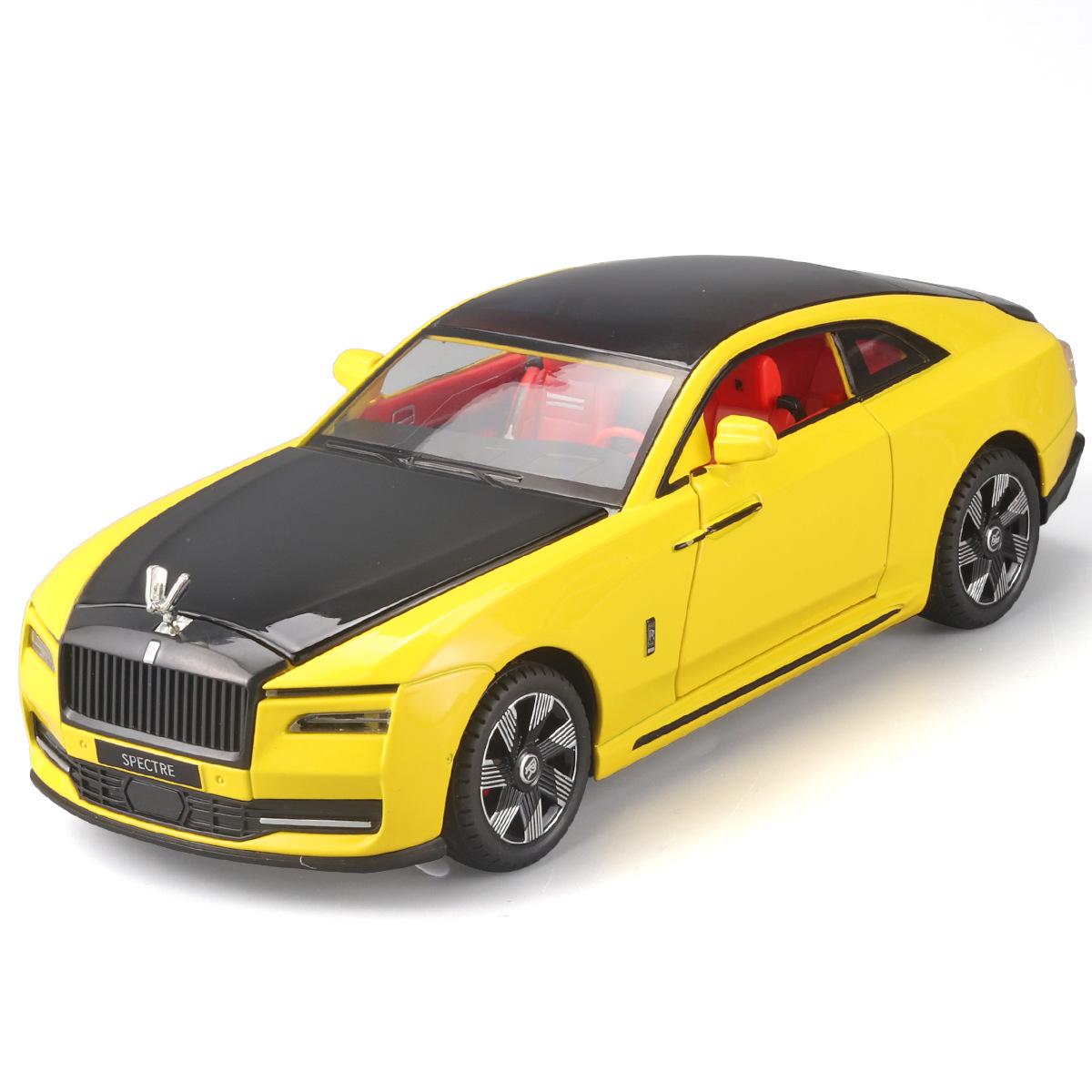 

Модель автомобиля Rolls Shining из сплава в масштабе 1/24, Лучшая коллекция для автолюбителей, Рождественские/Подарок на день рождения жёлтый