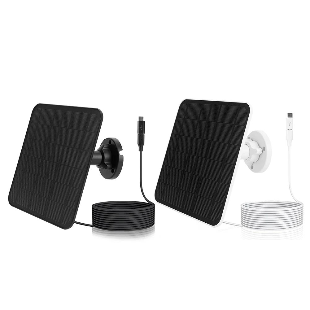 Panel Solarny 5V 20W Port Micro USB i USB-C Zasilanie Kabel do Ładowania 9,8 stopy Regulowany Montaż 360° dla Eufycam 3/3C/2/2C/2 Pro
