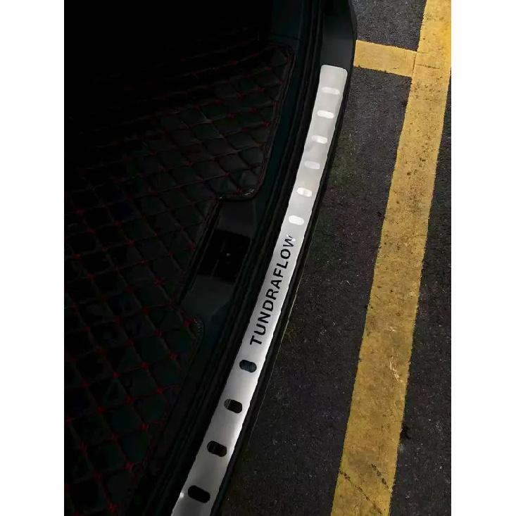TundraFlow Chrome Trunk Sill Trim Guard for Toyota RAV4 2024 2025, Rear Bumper Topper Protector Cover Scuff