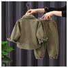 Conjuntos de 2 Piezas para Niños Moda Estilo Coreano Infantil Pana Chaquetas de Manga Larga para Niños y Pantalones Jogger Casuales Holgados Primavera Otoño