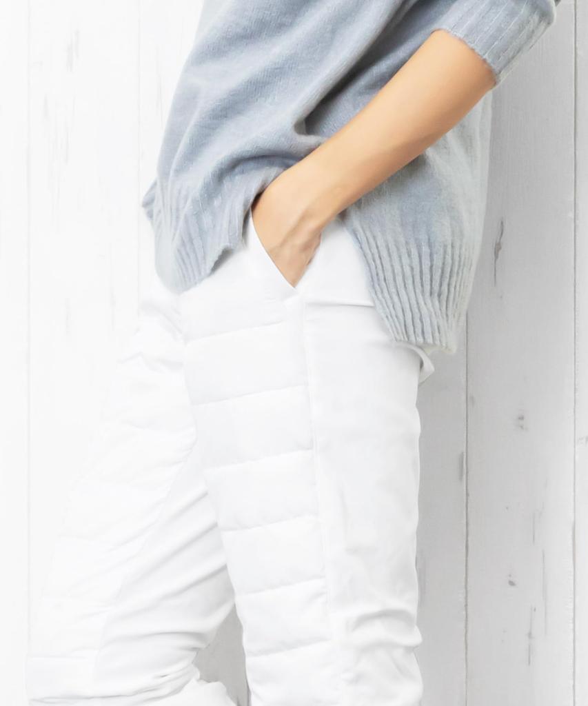 Milliandeni Gepolsterte Warme Damenhose Größe M, Stretch, Off-White,