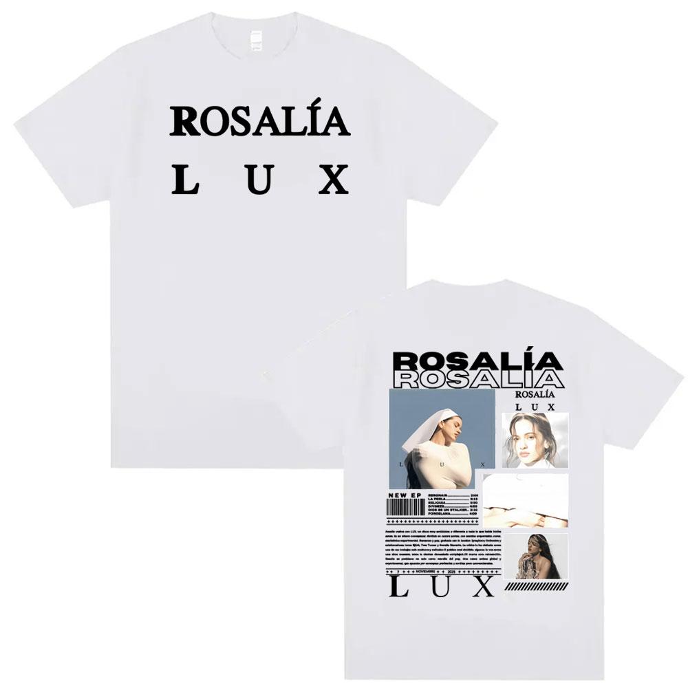 

Singer Rosalia LUXs Album 2025 Tour Pattern Tshirt Summer Retro Aesthetic Short Sleeved Tshirt for Men Women Cotton Tshirt M